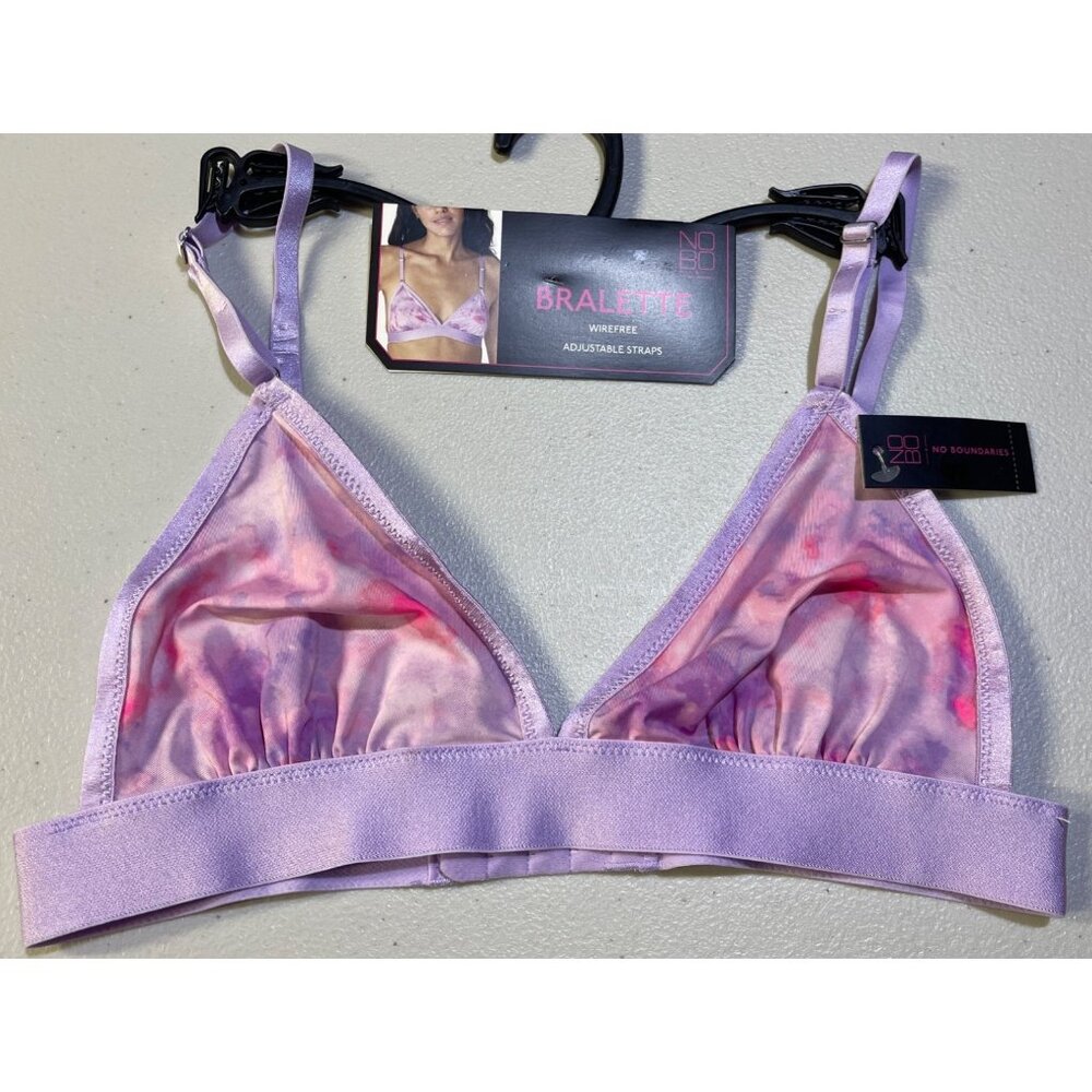 No Boundaries Small Micro Triangle Bralette  Tie-Dye Wire-Free Adjustable Straps
